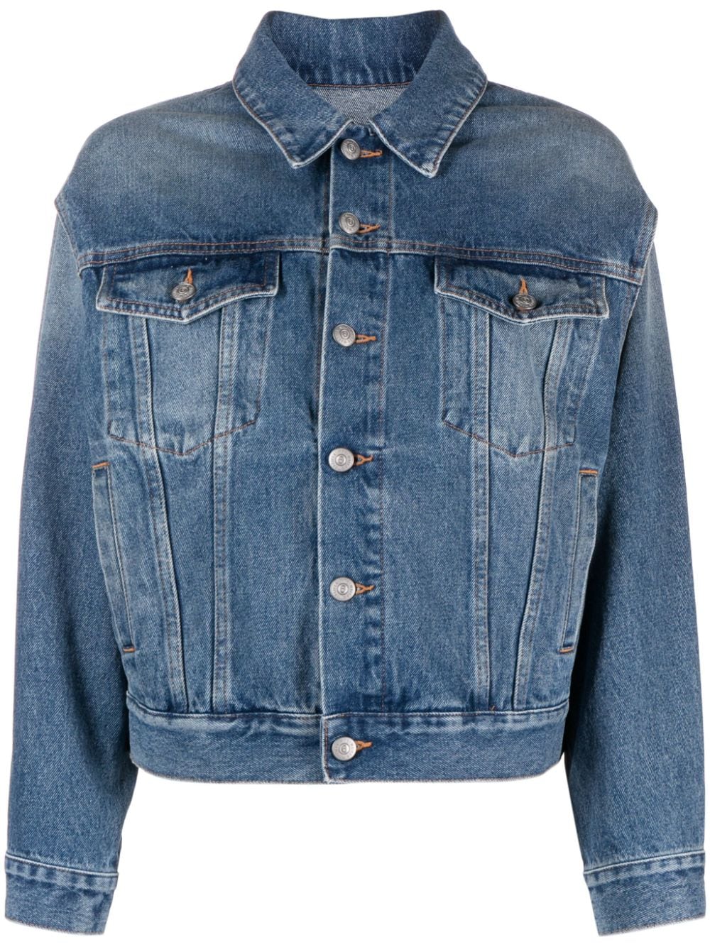 MM6 Maison Margiela Jeansjacke mit Logo-Knöpfen - Blau von MM6 Maison Margiela