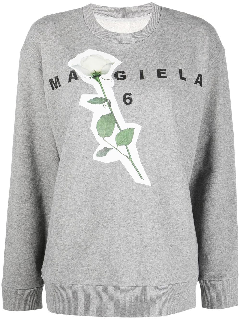 MM6 Maison Margiela Sweatshirt mit Logo-Print - Grau von MM6 Maison Margiela