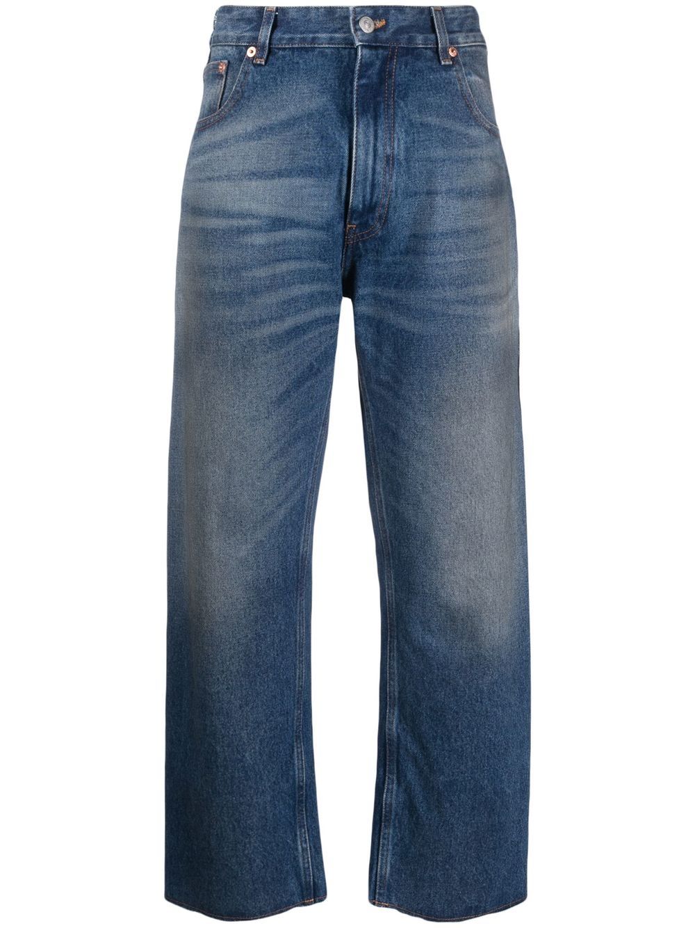 MM6 Maison Margiela Halbhohe Straight-Leg-Jeans - Blau von MM6 Maison Margiela