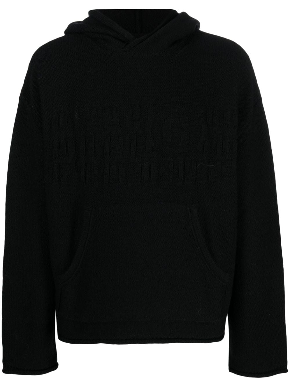 MM6 Maison Margiela Gestrickter Hoodie mit Nummer - Schwarz von MM6 Maison Margiela