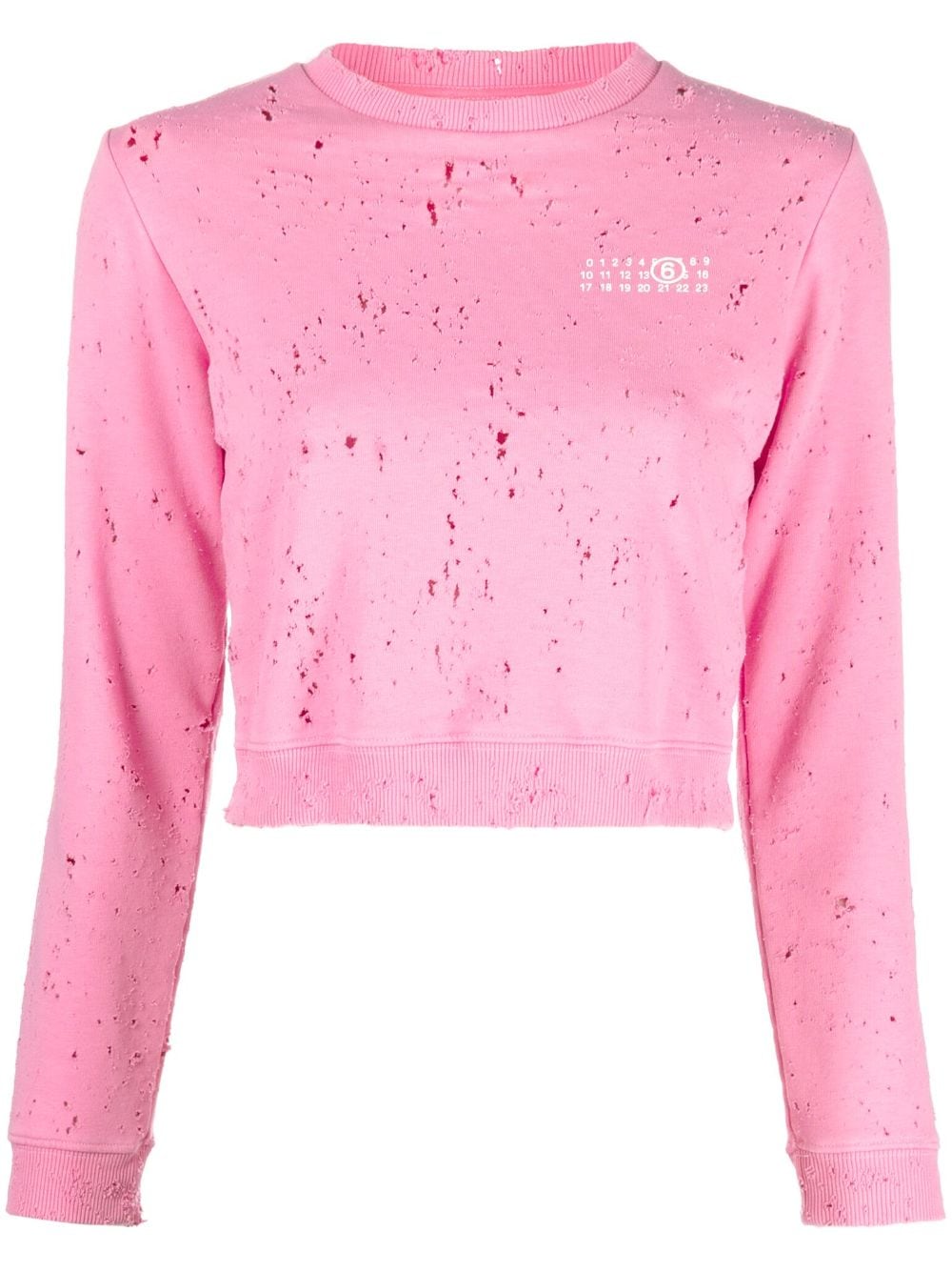 MM6 Maison Margiela Sweatshirt mit Logo-Print - Rosa von MM6 Maison Margiela