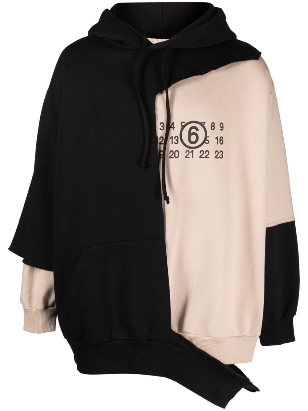 MM6 Maison Margiela Asymmetrischer Hoodie - Schwarz von MM6 Maison Margiela