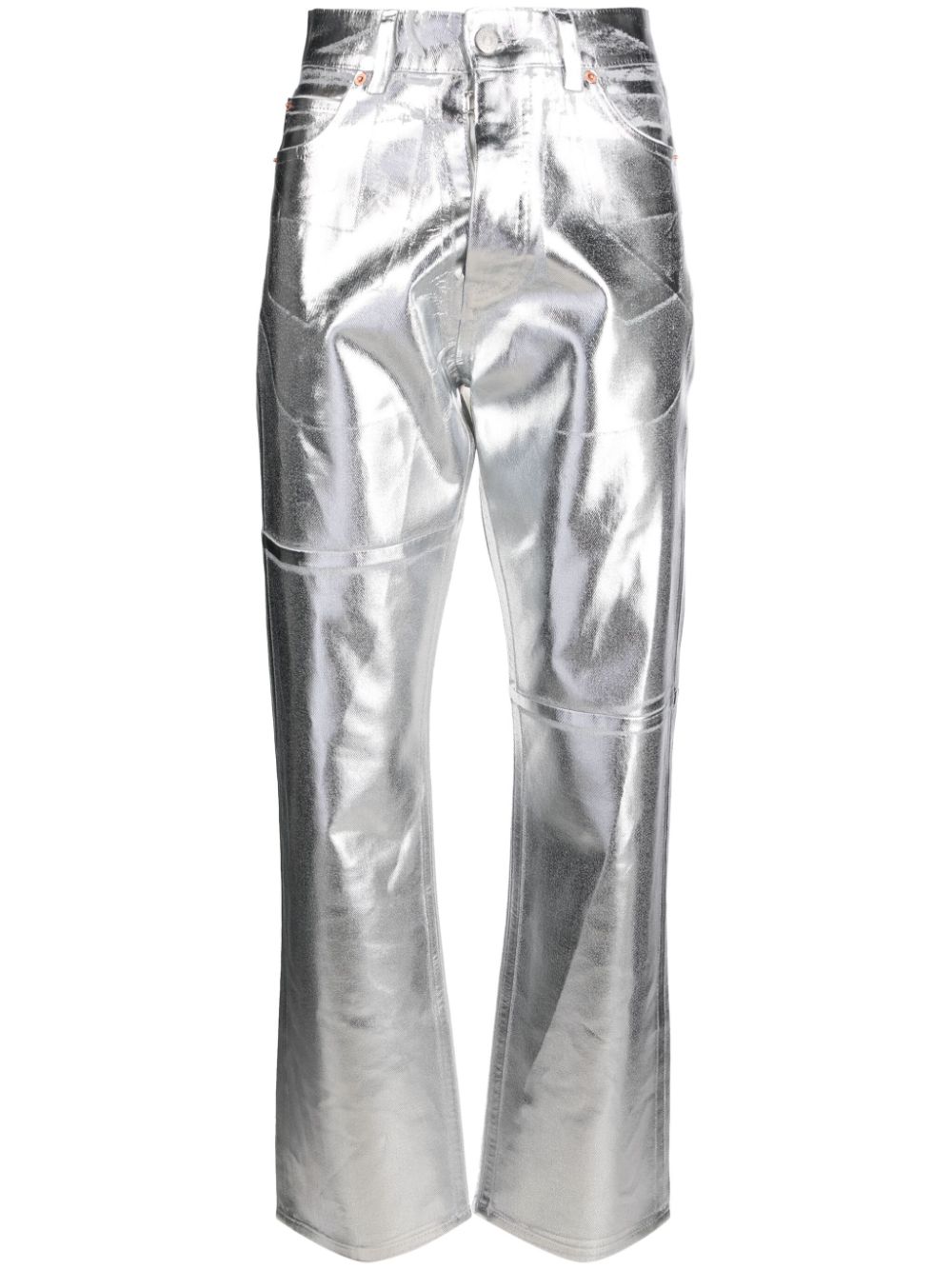 MM6 Maison Margiela Tapered-Jeans mit Metallic-Effekt - Silber von MM6 Maison Margiela
