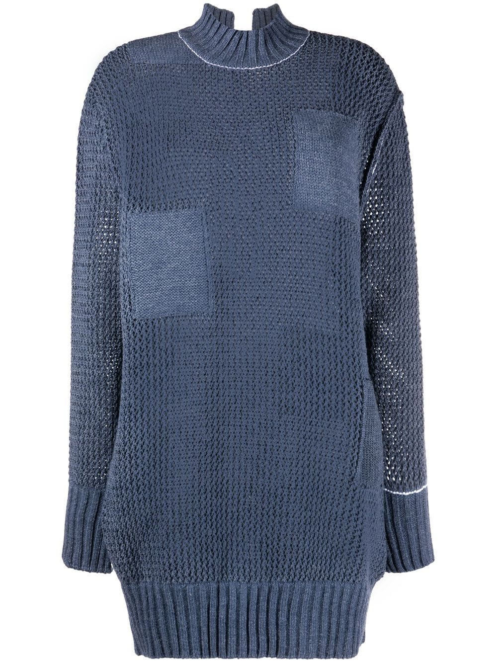 MM6 Maison Margiela Pullover mit Patchwork-Muster - Blau von MM6 Maison Margiela