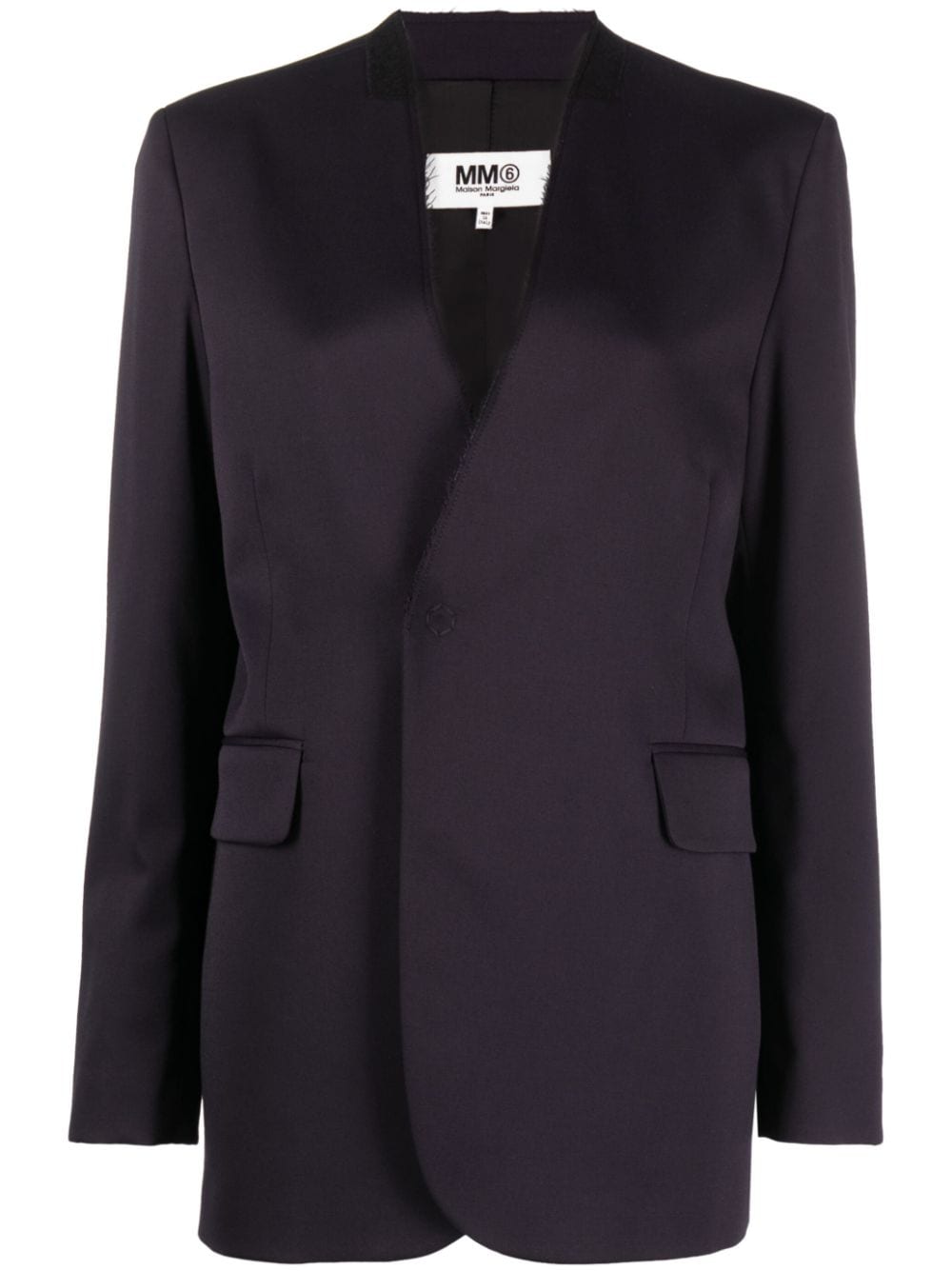 MM6 Maison Margiela Blazer mit ungesäumten Kanten - Blau von MM6 Maison Margiela