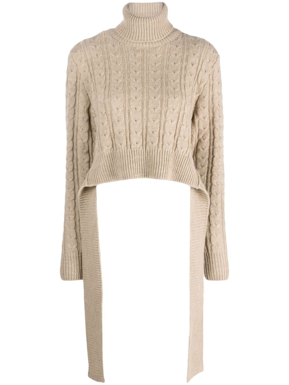 MM6 Maison Margiela Rollkragenpullover mit Zopfmuster - Nude von MM6 Maison Margiela