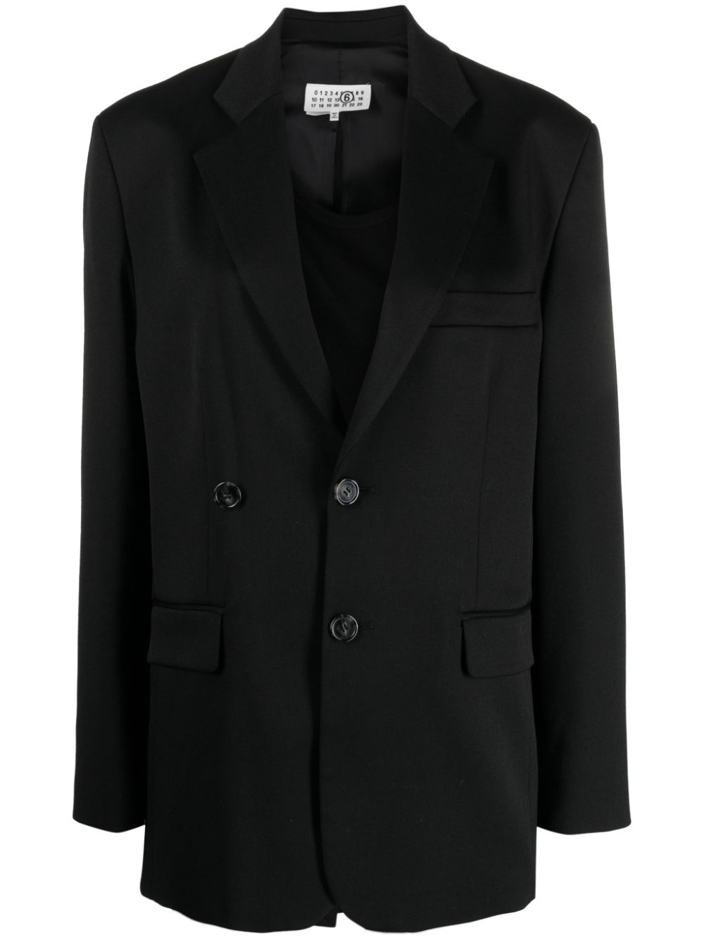 MM6 Maison Margiela Einreihiger Blazer - Schwarz von MM6 Maison Margiela