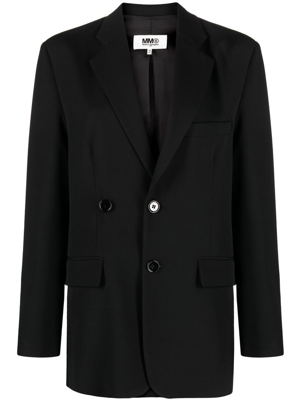 MM6 Maison Margiela Einreihiger Blazer - Schwarz von MM6 Maison Margiela