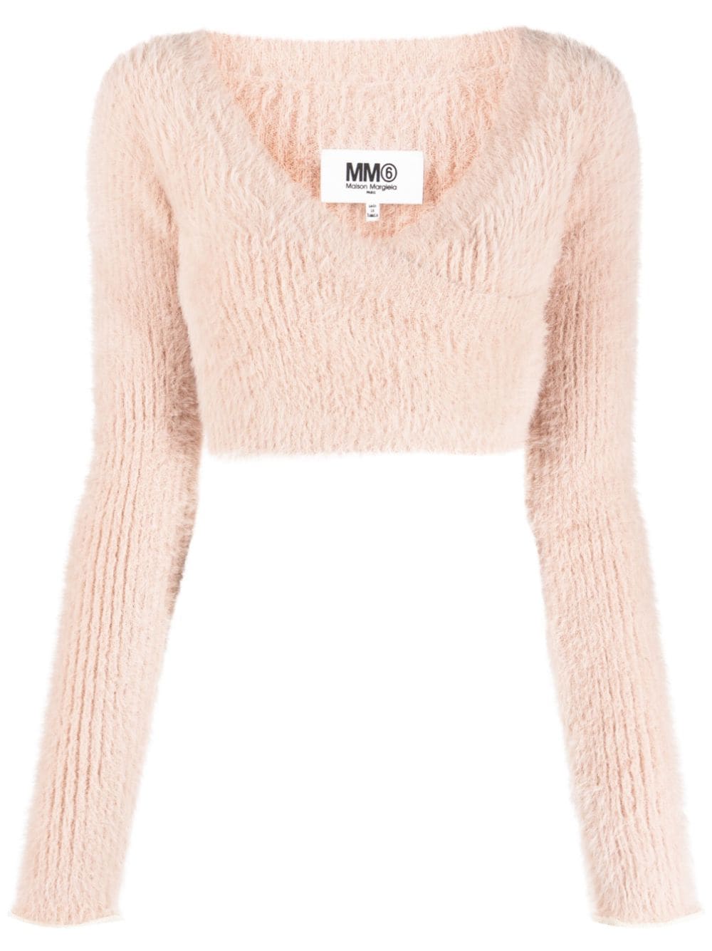 MM6 Maison Margiela Texturiertes Cropped-Top - Rosa von MM6 Maison Margiela