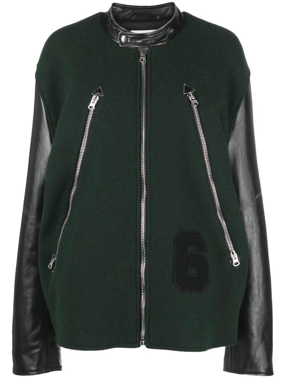 MM6 Maison Margiela Collegejacke mit Reißverschluss - Grün von MM6 Maison Margiela