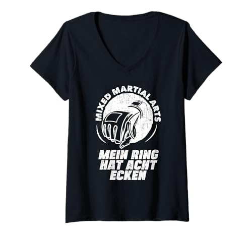 Damen Mein Ring hat Acht Ecken Oktagon MMA Mixed Martial Arts T-Shirt mit V-Ausschnitt Damen Mein Ring hat Acht Ecken Oktagon MMA Mixed Martial Arts T-Shirt mit V-Ausschnitt von MMA Kämpfer Oktagon Mixed Martial Arts Outfit