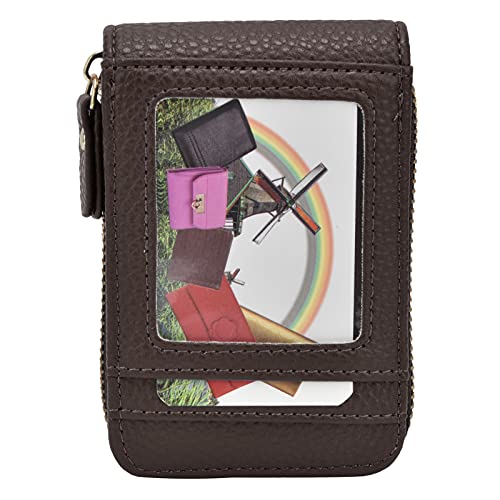 MMABEUTF Für die Kreditkartenbeutel für Reißverschluss, modische Mini tragbar, antimagnetisch, für ID -Kartenhalter -Brieftasche Geldbörse (Braun) von MMABEUTF