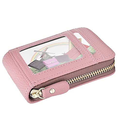 MMABEUTF Für die Kreditkartenbeutel für Reißverschluss, modische Mini tragbar, antimagnetisch, für ID -Kartenhalter -Brieftasche Geldbörse (Rosa) von MMABEUTF