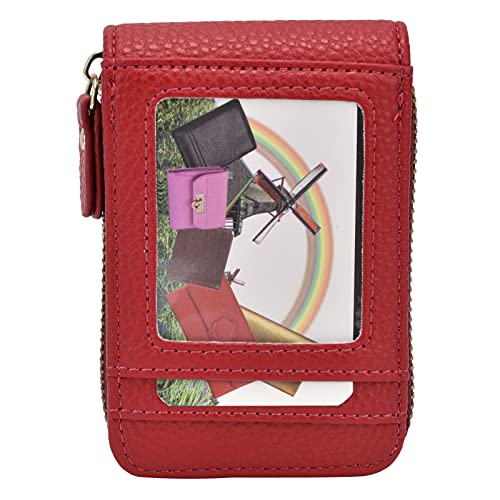 MMABEUTF Für die Kreditkartenbeutel für Reißverschluss, modische Mini tragbar, antimagnetisch, für ID -Kartenhalter -Brieftasche Geldbörse (Rot) von MMABEUTF