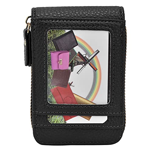 MMABEUTF Für die Kreditkartenbeutel für Reißverschluss, modische Mini tragbar, antimagnetisch, für ID -Kartenhalter -Brieftasche Geldbörse (Schwarz) von MMABEUTF