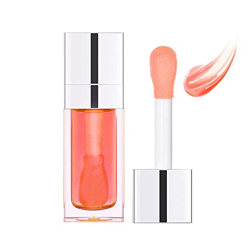 Hydrating Lip Glow Oil Plumping Lip Oil,Long Lasting Lip Gloss Tint,Moisturizing Lip Care Transparent Lip Stain,Nourishing Non-Sticky Formula,Soft Big Brush Head Glitter Shiny Lip Primer von MMCute