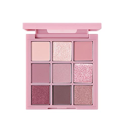 Lidschatten-Palette in 9 Farben, matt, schimmernd, glitzernd, langanhaltend, wasserdicht, mischbar, hochpigmentiert, natürlich aussehend, rosa Make-up-Farbtöne, hautfarben, Lidschatten-Palette Lidschatten-Palette in 9 Farben, matt, schimmernd, glitzernd, langanhaltend, wasserdicht, mischbar, hochpigmentiert, natürlich aussehend, rosa Make-up-Farbtöne, hautfarben, Lidschatten-Palette von MMCute