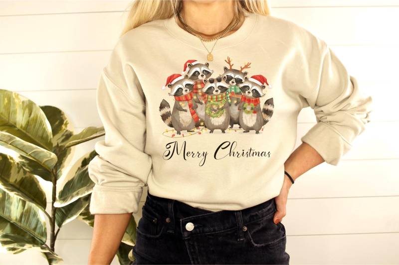 Waschbären Weihnachts Pullover - Lustiger Winter Sweater Für Tierliebhaber, Unisex Kuschelpullover Mit Festlichem Motiv von MMDesignAtelier