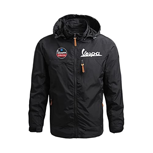 2020 Vespa Neue Männer College Mit Kapuze Stil Custom Print Klassische Warme Sweatshirts Reißverschluss Strickjacke Jacke Hoodie Mantel Männlich (A,L) von MMGN