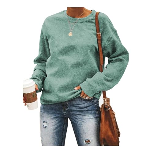 MMIHOIM Pullover Damen Sweatshirt Briefe Drucken Langarm Rundhals Pulli Herbst Winter Frauen Buchstaben Druck Locker Casual Oberteil Sport Streetwear Sweatshirts ohne Kapuze Bluse Tops von MMIHOIM