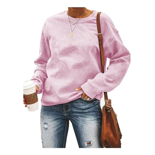 MMIHOIM Pullover Damen Sweatshirt Briefe Drucken Langarm Rundhals Pulli Herbst Winter Frauen Buchstaben Druck Locker Casual Oberteil Sport Streetwear Sweatshirts ohne Kapuze Bluse Tops von MMIHOIM