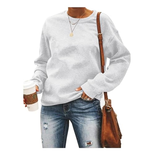 MMIHOIM Pullover Damen Sweatshirt Briefe Drucken Langarm Rundhals Pulli Herbst Winter Frauen Buchstaben Druck Locker Casual Oberteil Sport Streetwear Sweatshirts ohne Kapuze Bluse Tops von MMIHOIM