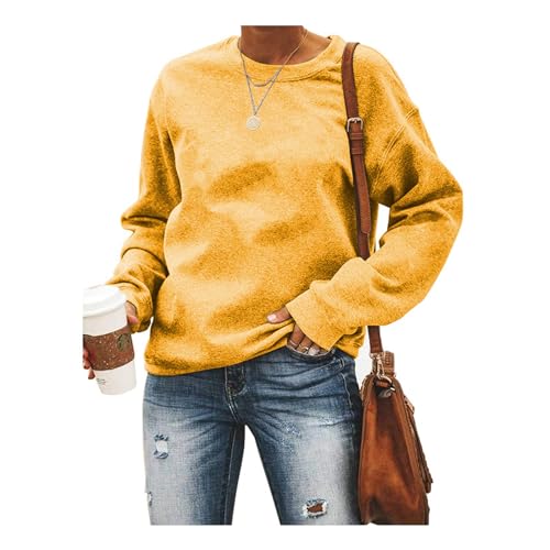 MMIHOIM Pullover Damen Sweatshirt Briefe Drucken Langarm Rundhals Pulli Herbst Winter Frauen Buchstaben Druck Locker Casual Oberteil Sport Streetwear Sweatshirts ohne Kapuze Bluse Tops von MMIHOIM