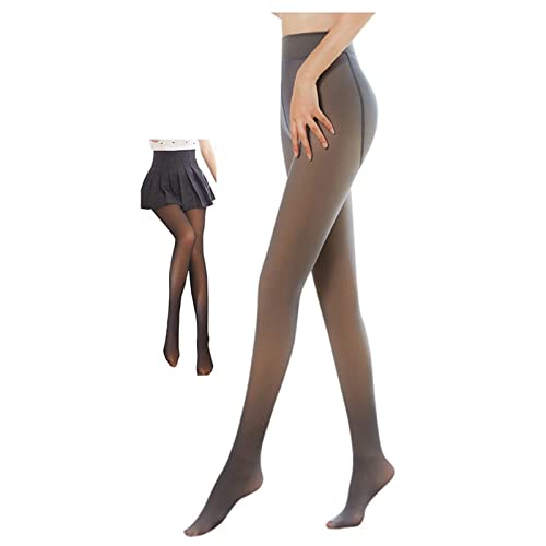 MMIHOIM Thermostrumpfhosen für damen Fleece Strumpfhose Gefütterte Strumpfhose Winter Gefälschte Durchscheinend Dicke Pantyhose Warmer Leggings (Schwarz,80g für 10~20℃) von MMIHOIM