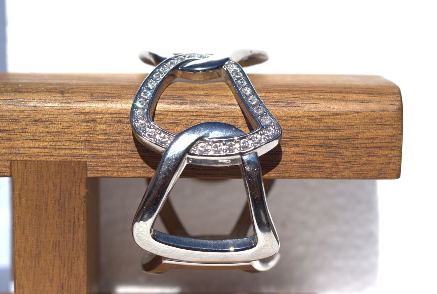 Jahrgang Klappbar Silber-Ton Strass Schicke 1980 Armband von MMIntlJewelry