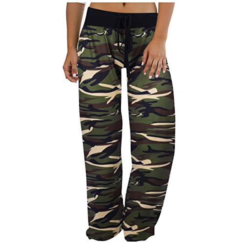 MMOOVV Damen Baggy-Hose, weites Bein, Yoga-Hose, Pilates, Kordelzug Gr. 5X-Large, armee-grün von MMOOVV