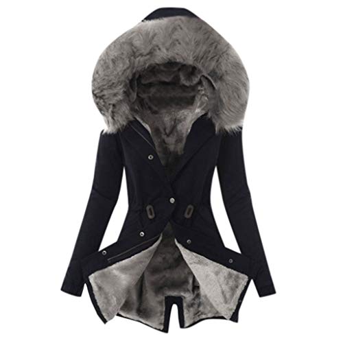 MMOOVV Damen Winterjacke Slim Fit Winter Jacke Fell Futter Mantel Frauen Winter Warme Dicke Lange Jacke Mit Kapuze Mantel von MMOOVV