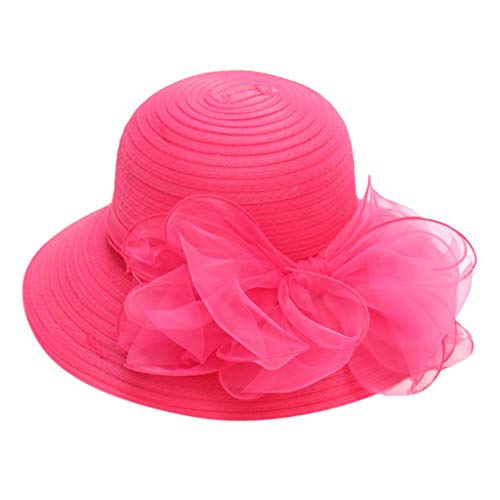 MMOOVV Hut Dame Kleid Kleid Party Braut Hut Elegante Tea Party Hochzeit Hut (Hot Pink) von MMOOVV