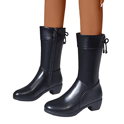 MMOOVV Praktische Damen Gummistiefel mit Profilsohle und Reißverschluss, Wasserdicht und Stilvoll in Schwarz (Black, 39), MMOOVVDE20nhe3gZCS von MMOOVV