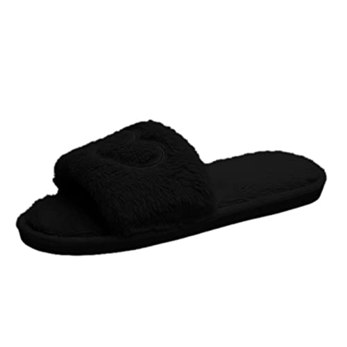 MMOOVV Pure Color Damen Casual Fashion Schuhe Atmungsaktive Hausschuhe Outdoor Damen Pantoffel Max Damenschuhe (Black, 38-39) von MMOOVV