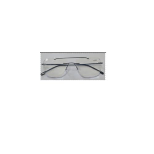 MMOWW Rimless Lesebrillen Herren und Damen Blaulichtfilter Metallgestell Quadratische Computer Metall Leser (Schwarz, +2.5) von MMOWW