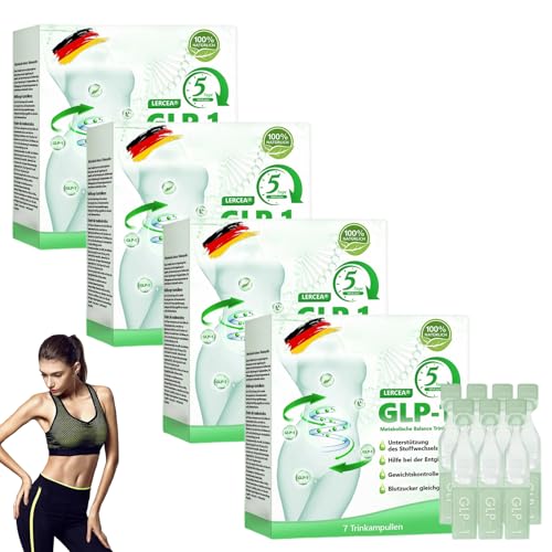 LERCEA GLP-1 Metabolische Balance Oral-Ampullen, Professional GLP-1 Tropfen, LERCEA GLP-1 Orale Flüssigkeit, GLP-1 Peptid Komplex Serum, Natürliche GLP-1 Moringa Tropfen für Männer und Frauen (4) von MMQ