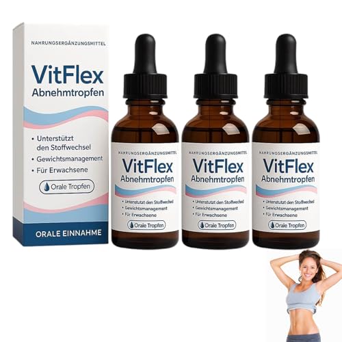 VITFLEX Abnehmtropfen, Professional Orale flüssigkeit, Vitflex Orale Tropfen, Orale Lósung, Peptid Komplex Serum, Natürliche Stoffwechseltropfen für Männer & Frauen (3) von MMQ