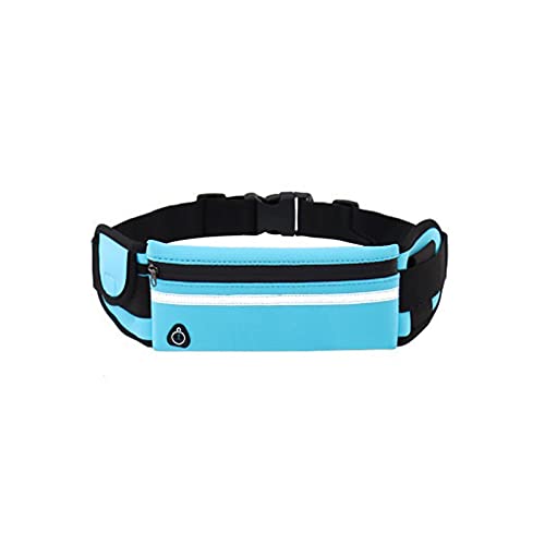 MMRTDJDR Blue Waterproof Fanny Pack: Stylischer Laufgürtel für Frauen, tragbare Sport-Hüfttasche mit Handyhalterung, ideal für Radfahren und Fitnesstraining von MMRTDJDR