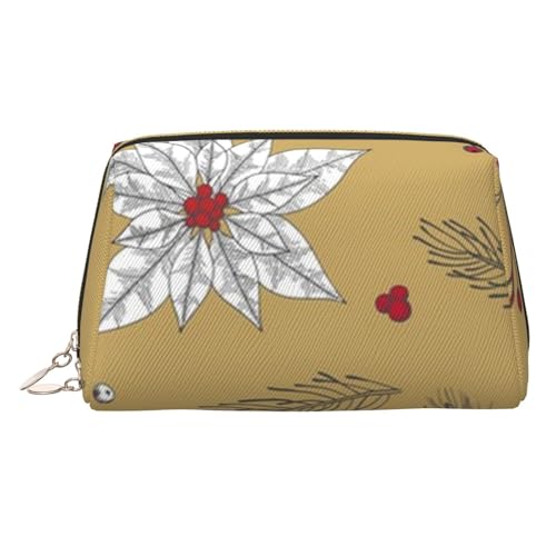 Abstrakte Make-up-Tasche aus Leder, große Kapazität, Reise-Aufbewahrungstasche, Mehrzweck-Toilettenartikel und Make-up-Tasche, Red Fruit, Einheitsgröße, Schulranzen von MMSJSBVY