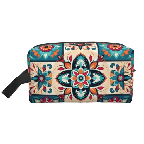 Arabisches indisches Karomuster, tragbar, große Kapazität, Reise-Kulturbeutel (Druckmodelle), wasserdichte Make-up-Aufbewahrungstasche für Damen und Herren, für Geschäftsreisen, Fitness, Badezimmer von MMSJSBVY