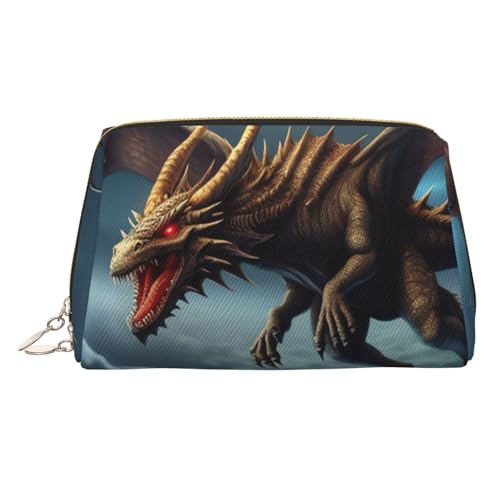 Bunte Make-up-Tasche aus Leder mit Meeresschildkröte, große Kapazität, Reise-Aufbewahrungstasche, Mehrzweck-Toilettenartikel und Make-up-Tasche, Fliegender Drache, Einheitsgröße, Schulranzen von MMSJSBVY