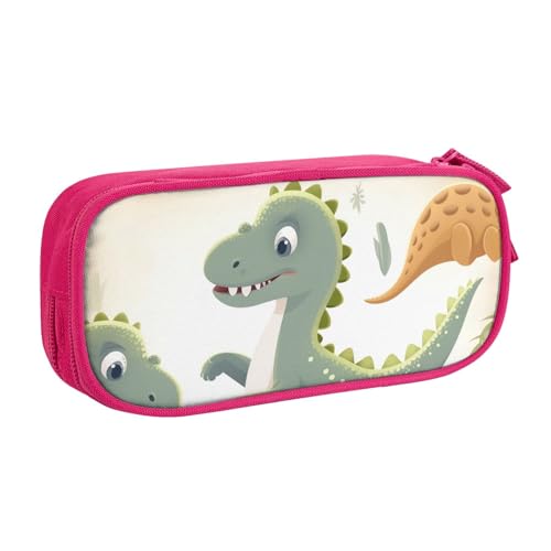 Cartoon Dinosaurier Federmäppchen Reißverschluss Glatt Federmäppchen Tragbare Federmäppchen Große Schule Schreibwaren Aufbewahrungstasche Make-up Tasche, rose, Einheitsgröße, Kosmetikkoffer von MMSJSBVY