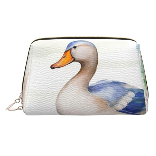 Countryside Farm Make-up-Tasche aus Leder, große Kapazität, Reise-Aufbewahrungstasche, Mehrzweck-Toilettenartikel und Make-up-Tasche, Aquarell-Ente, Einheitsgröße, Schulranzen von MMSJSBVY