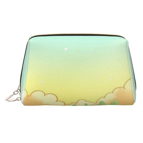 Countryside Farm Make-up-Tasche aus Leder, große Kapazität, Reise-Aufbewahrungstasche, Mehrzweck-Toilettenartikel und Make-up-Tasche, Hintergründe, Cartoon, Einheitsgröße, Schulranzen von MMSJSBVY