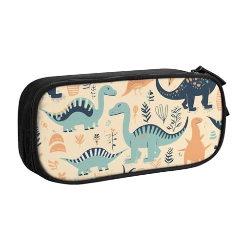 Dinosaurier Federmäppchen, Reißverschluss Glattes Federmäppchen, Tragbares Federmäppchen Große Schule Schreibwaren Aufbewahrungstasche Make-up Tasche, Schwarz , Einheitsgröße, Kosmetikkoffer von MMSJSBVY