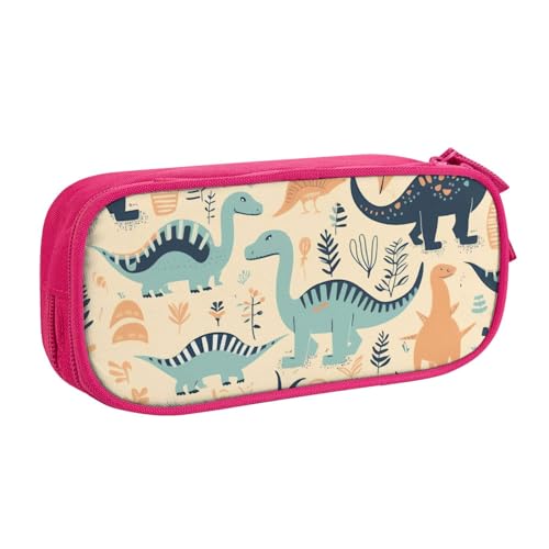 Dinosaurier Federmäppchen, Reißverschluss Glattes Federmäppchen, Tragbares Federmäppchen Große Schule Schreibwaren Aufbewahrungstasche Make-up Tasche, rose, Einheitsgröße, Kosmetikkoffer von MMSJSBVY