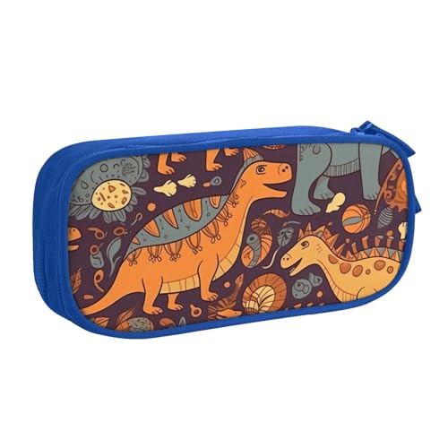 Dinosaurier Muster Federmäppchen Reißverschluss Glatt Federmäppchen Tragbare Federmäppchen Große Schule Schreibwaren Aufbewahrungstasche Make-up Tasche, blau, Einheitsgröße, Kosmetikkoffer Dinosaurier Muster Federmäppchen Reißverschluss Glatt Federmäppchen Tragbare Federmäppchen Große Schule Schreibwaren Aufbewahrungstasche Make-up Tasche, blau, Einheitsgröße, Kosmetikkoffer von MMSJSBVY