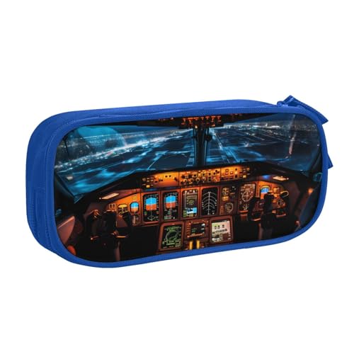 Flugzeug Cockpit Federmäppchen Reißverschluss Glatt Federmäppchen Tragbar Federmäppchen Groß Schule Schreibwaren Aufbewahrungstasche Make-up Tasche, blau, Einheitsgröße, Kosmetikkoffer Flugzeug Cockpit Federmäppchen Reißverschluss Glatt Federmäppchen Tragbar Federmäppchen Groß Schule Schreibwaren Aufbewahrungstasche Make-up Tasche, blau, Einheitsgröße, Kosmetikkoffer von MMSJSBVY