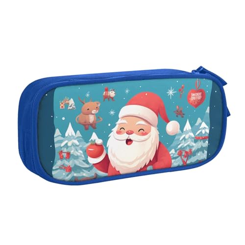 Frohe Weihnachten Schneemann Federmäppchen Reißverschluss Glatt Federmäppchen Tragbare Federmäppchen Große Schule Schreibwaren Aufbewahrungstasche Make-up Tasche, blau, Einheitsgröße, Kosmetikkoffer Frohe Weihnachten Schneemann Federmäppchen Reißverschluss Glatt Federmäppchen Tragbare Federmäppchen Große Schule Schreibwaren Aufbewahrungstasche Make-up Tasche, blau, Einheitsgröße, Kosmetikkoffer von MMSJSBVY