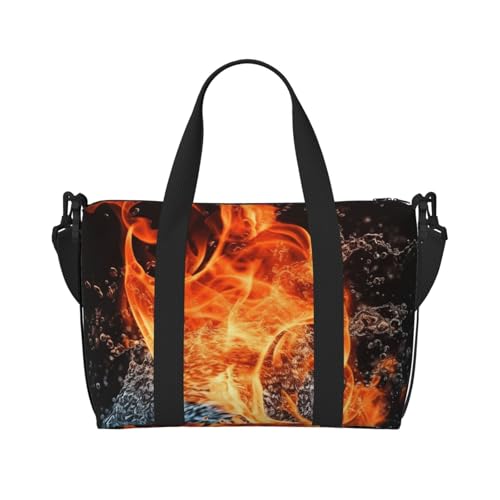 Goldrippen-Reisetasche, Unisex, wasserabweisend, Wochenend-Turnbeutel, große Kapazität, verstellbarer Schultergurt, Reisetasche, Feuerwasser, Einheitsgröße Goldrippen-Reisetasche, Unisex, wasserabweisend, Wochenend-Turnbeutel, große Kapazität, verstellbarer Schultergurt, Reisetasche, Feuerwasser, Einheitsgröße von MMSJSBVY